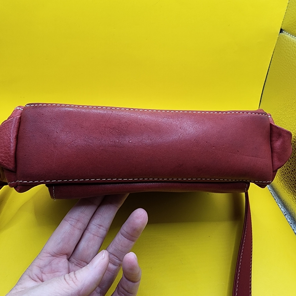 Fossil Red Leather Purse Crossbody Bag 9x7" - Picture 9 of 13